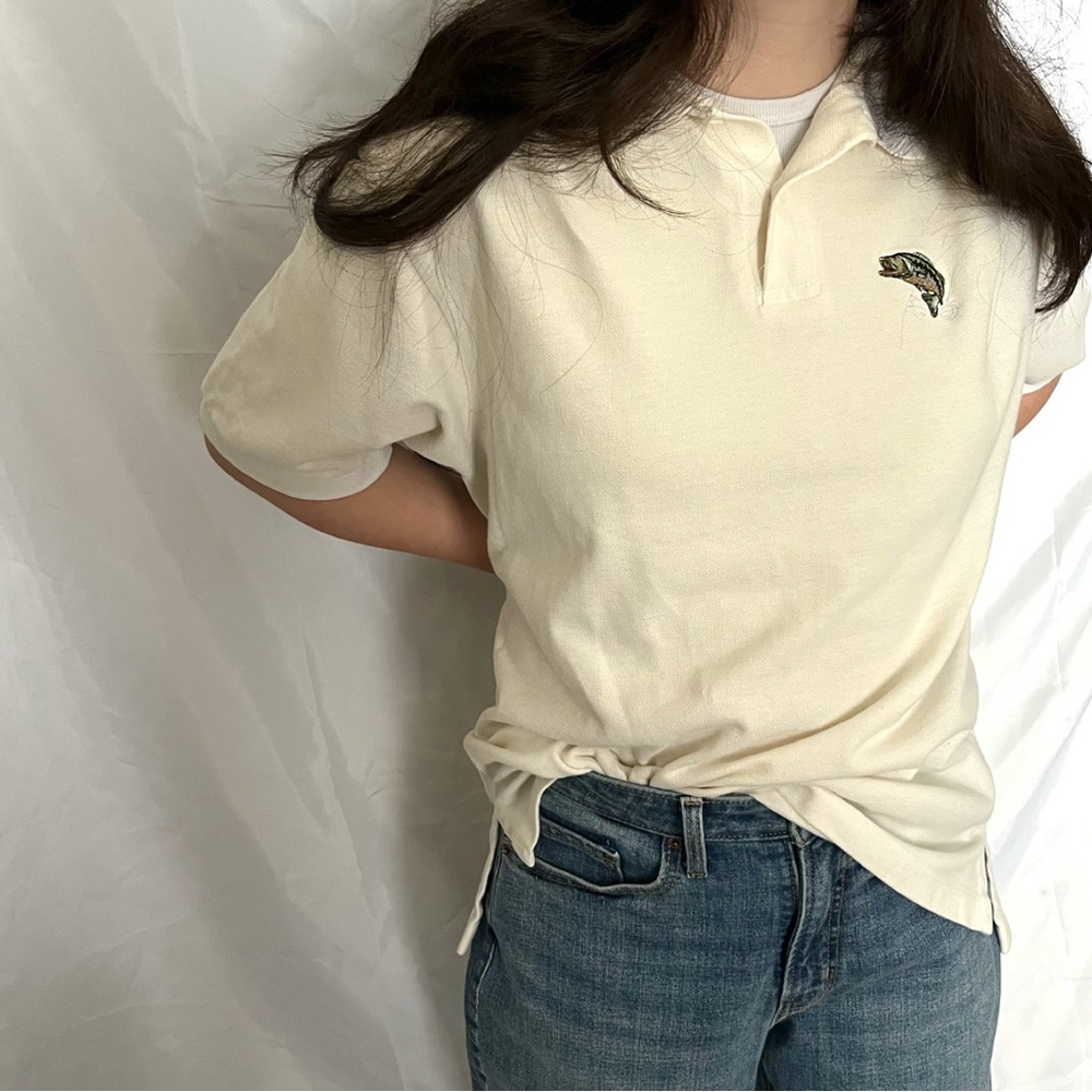 100%‎ Cotton Classic Vintage Style Cabela’s 1/4 Button Bass Fishing Polo Top